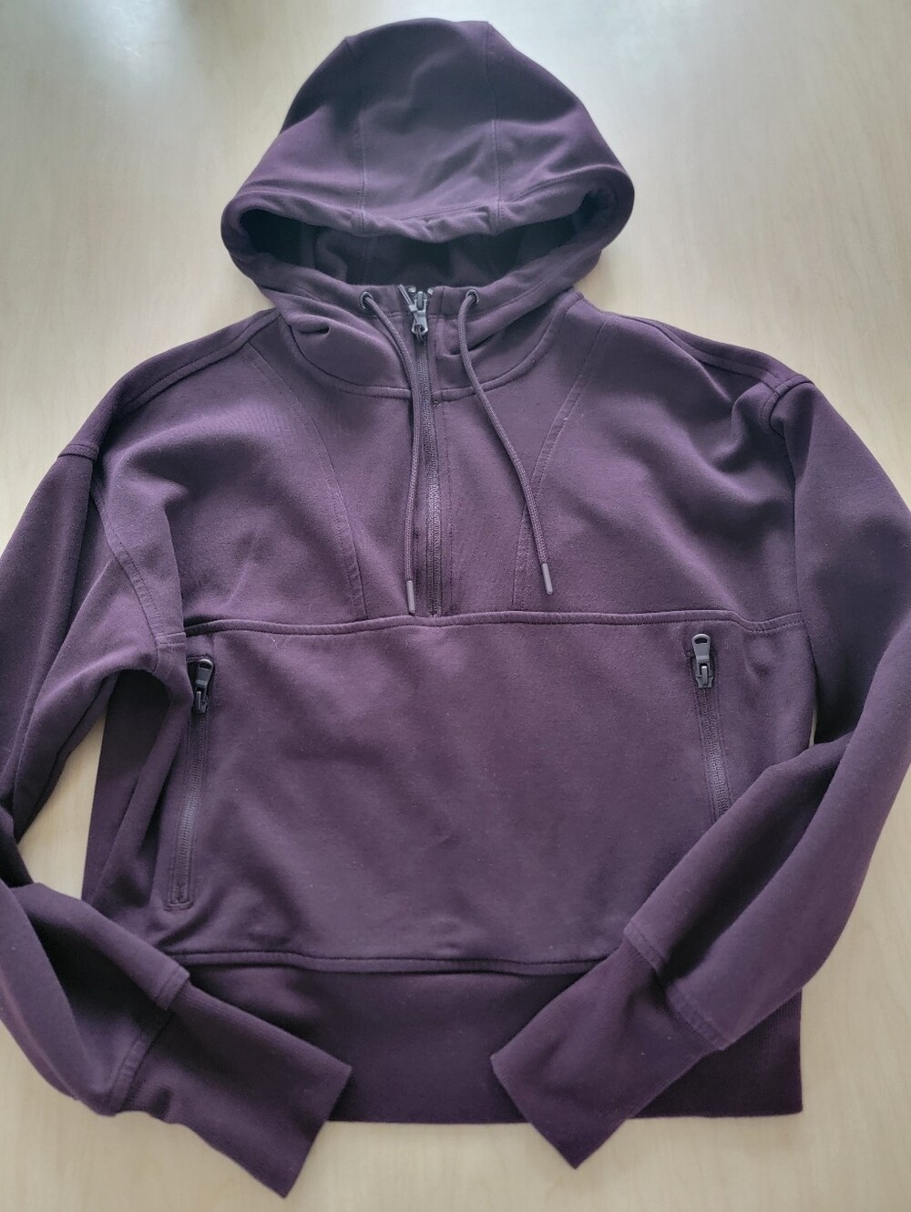 Old Navy Active Dynamic Fleece Women's Half-Zip Hooded Sweatshirt in Plum Small